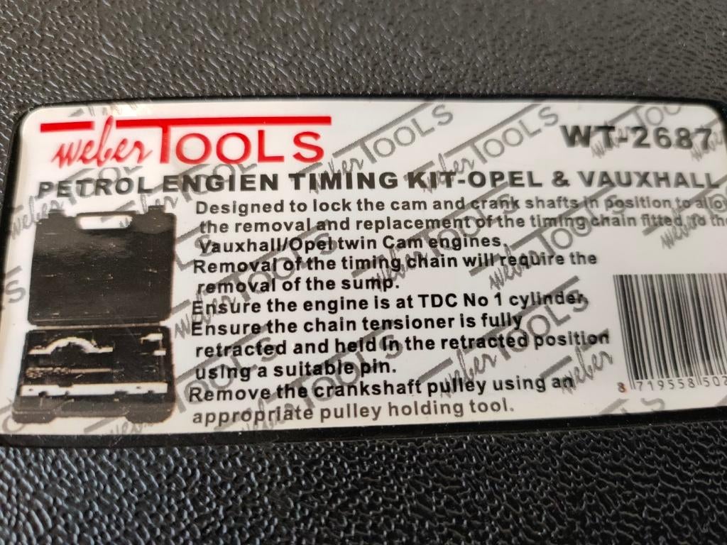 Weber Tools WT-2687 Timing set voor Opel, Auto diversen, Autogereedschap, Ophalen of Verzenden, Zo goed als nieuw, /, Weber Tools