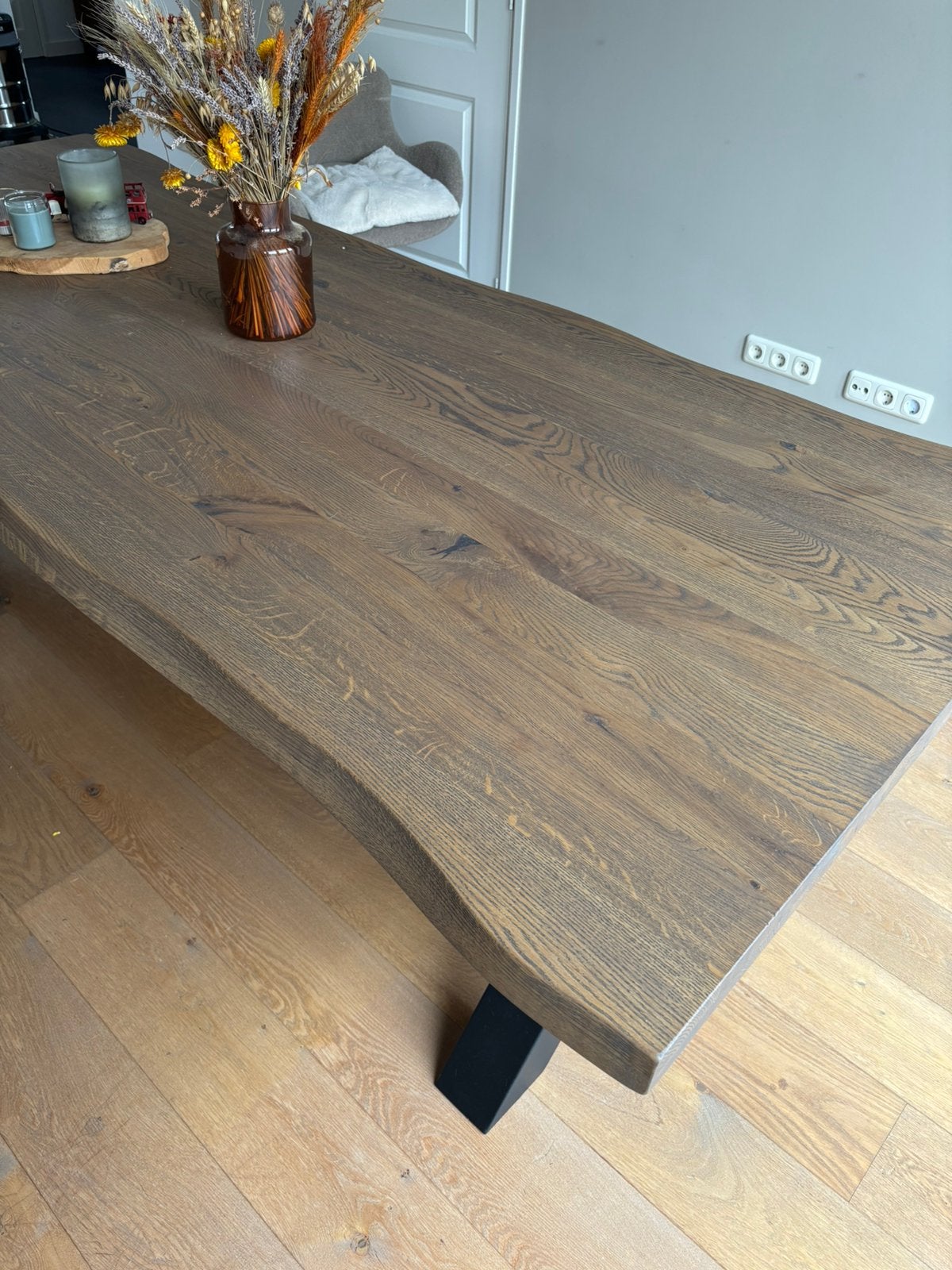Eikenhouten tafel 240x100, Ophalen, Eikenhout, 200 cm of meer, 50 tot 100 cm
