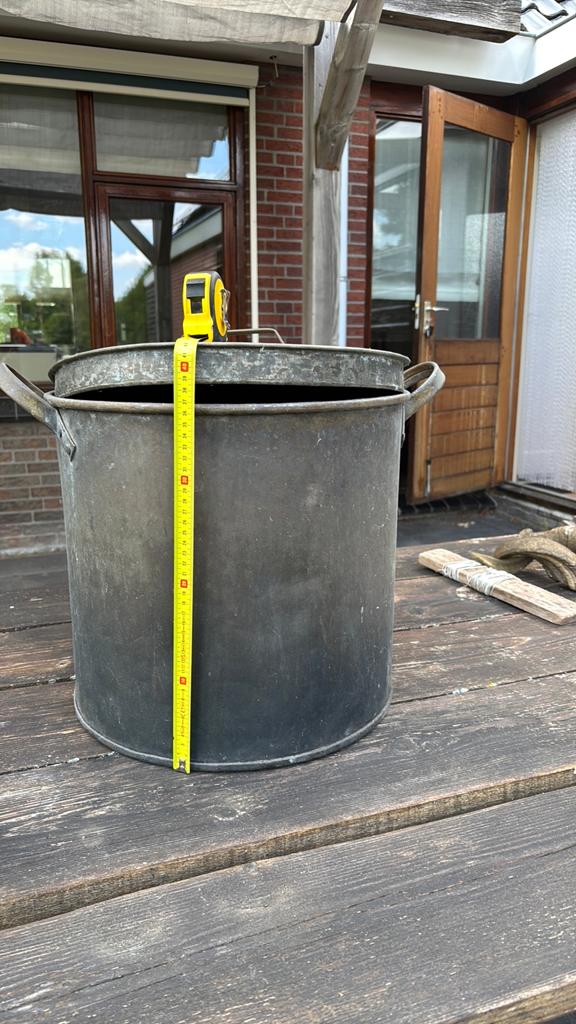Geel koperen wasaker, Antiek en Kunst, Curiosa en Brocante, Ophalen of Verzenden