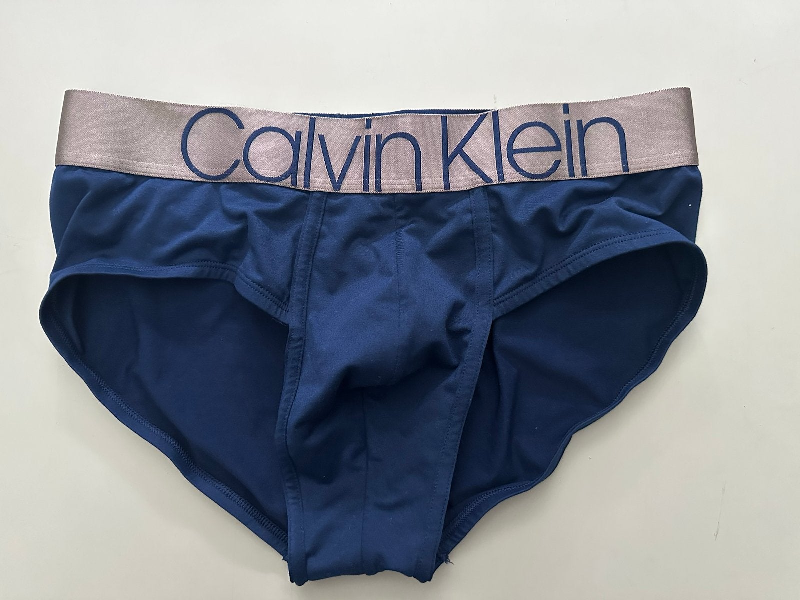 Calvin Klein Slip M- Donkerblauw met zilveren band, Ophalen of Verzenden, Blauw, Slip