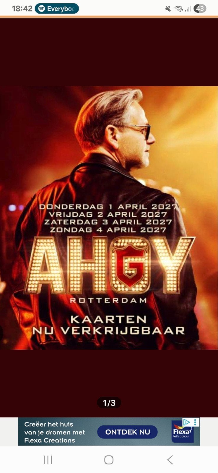 Guus Meeuwis in Ahoy 3 april (4 kaartjes), Tickets en Kaartjes, Eén persoon, April, Overige typen