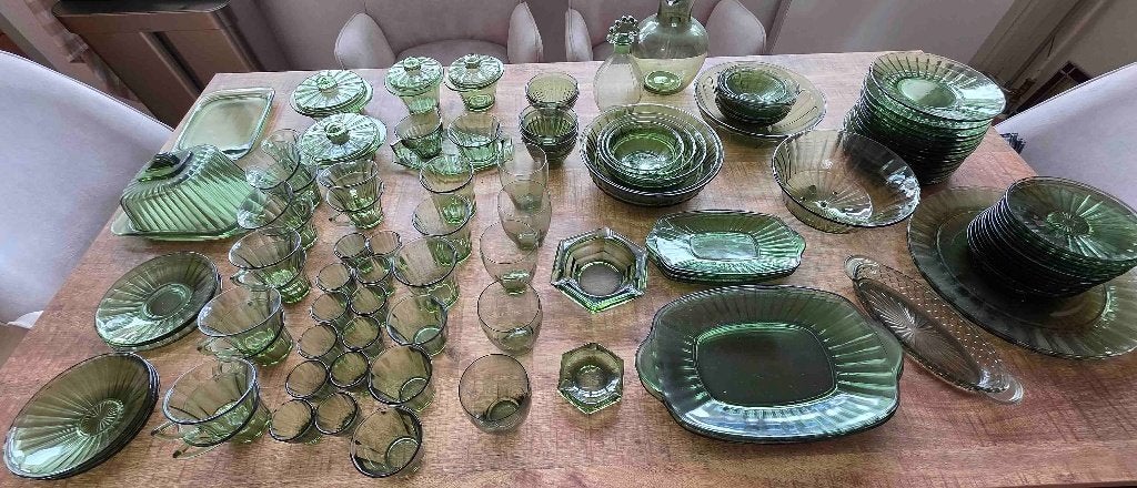 Copier glasservies, Antiek en Kunst, Antiek | Glas en Kristal, Ophalen