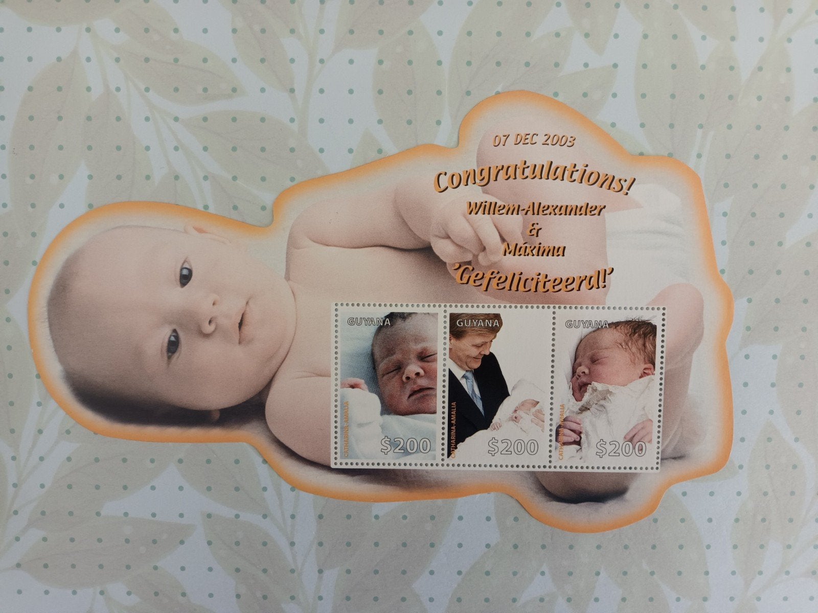 geboorte Prinses Amalia 7 december 2003, Ophalen of Verzenden, Nieuw
