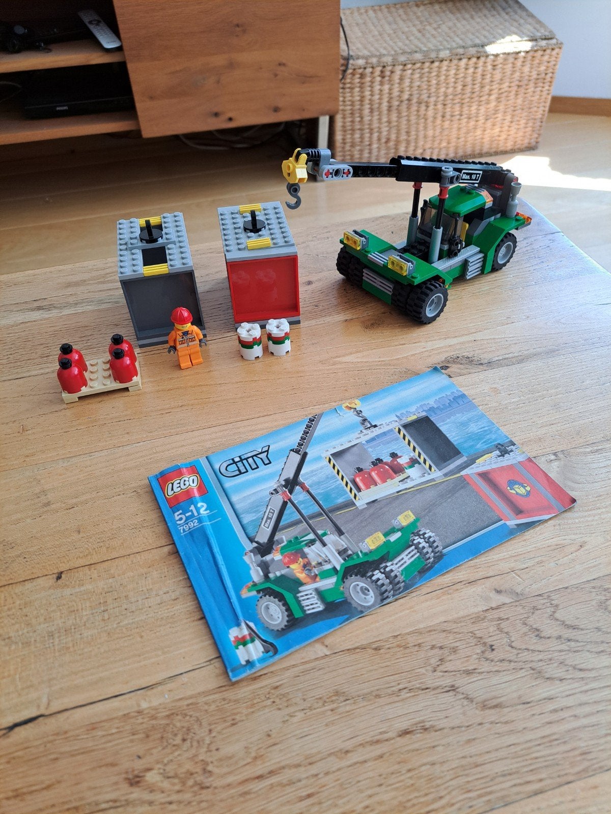 LEGO City 7992 containerheftruck kraan compleet met boekje, Kinderen en Baby's, Speelgoed | Duplo en Lego, City, Lego, Ophalen of Verzenden
