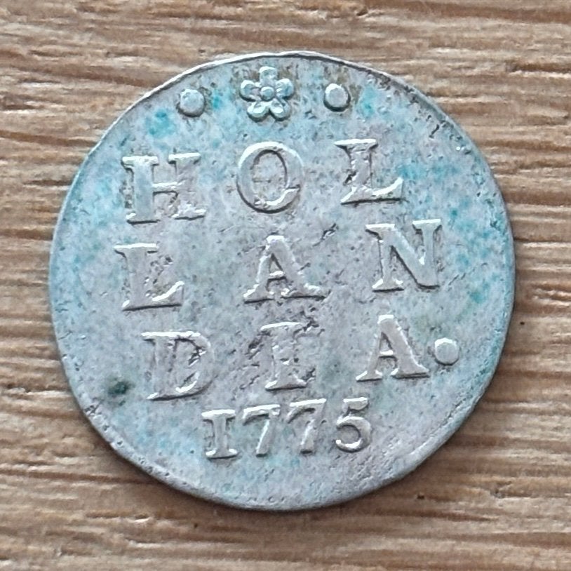 Dubbele stuiver Holland 1775 zilver, Postzegels en Munten, Verzenden, Zilver