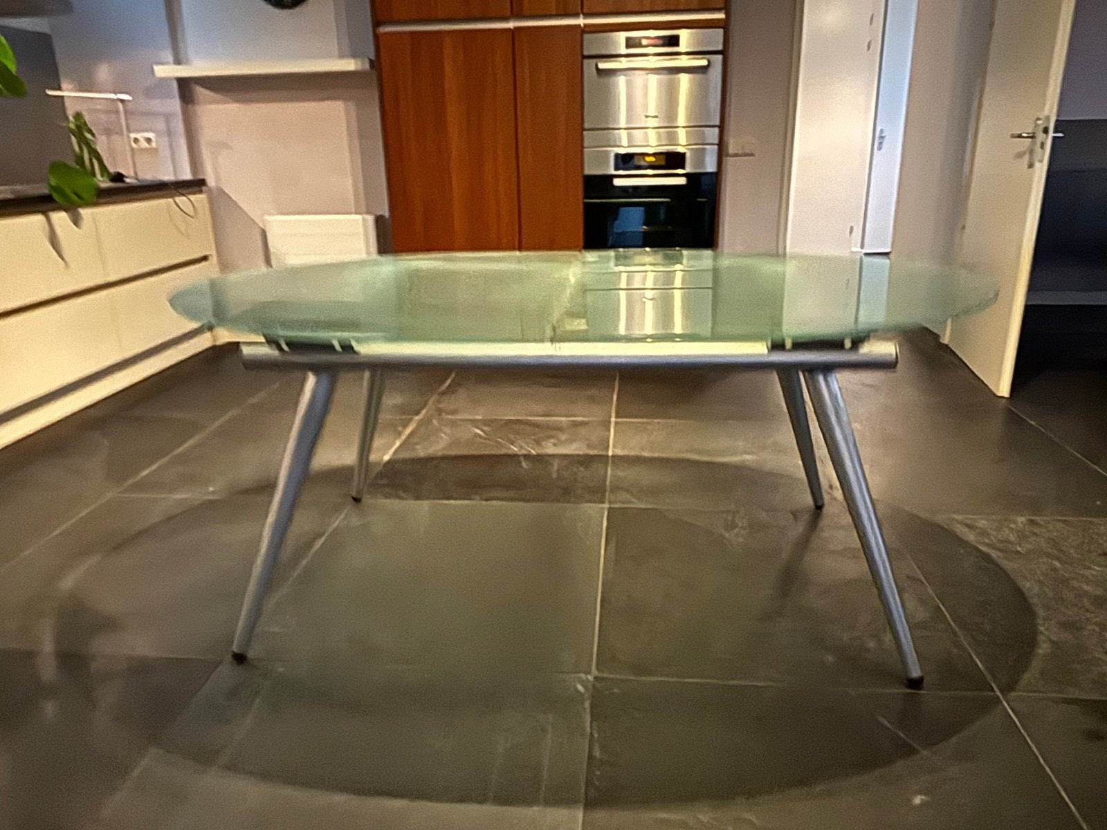 Fiam italia ray plus uitschuifbare tafel: vittotio livi, Huis en Inrichting, Ophalen, Gebruikt, 100 tot 150 cm, 200 cm of meer