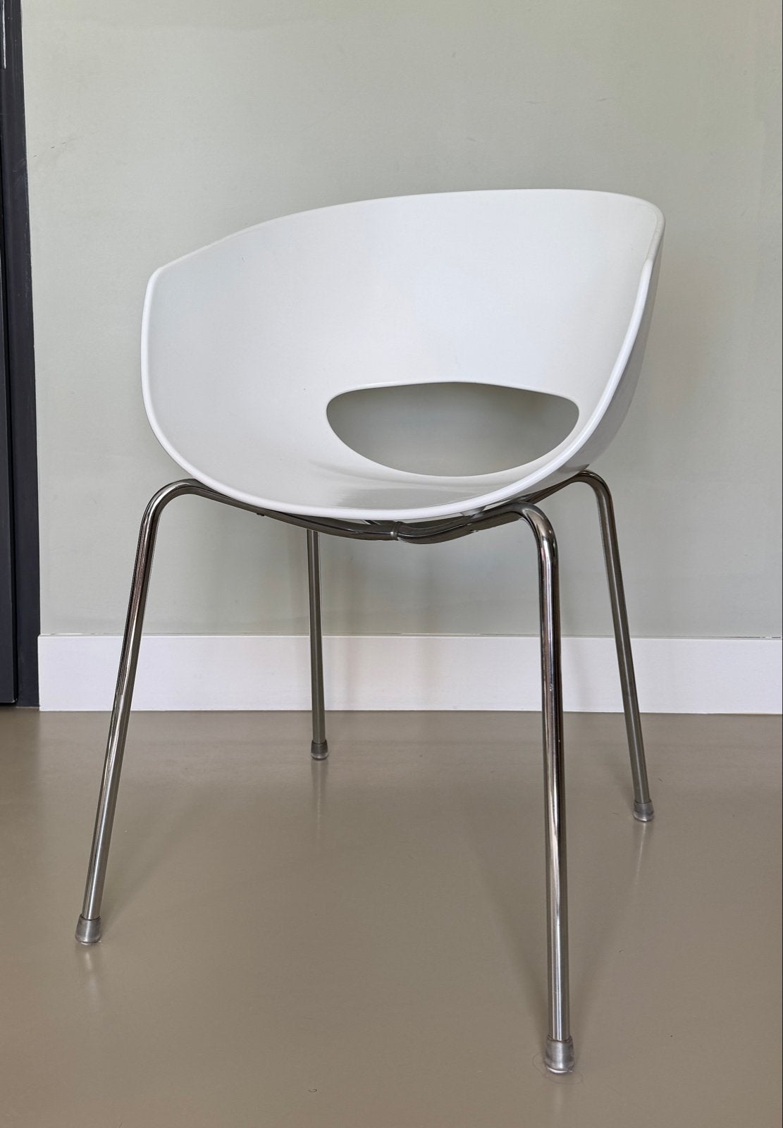 6x Sintesi Orbit Large stoel - Wit met chromen onderstel, Ophalen, Kunststof, Gebruikt, Wit
