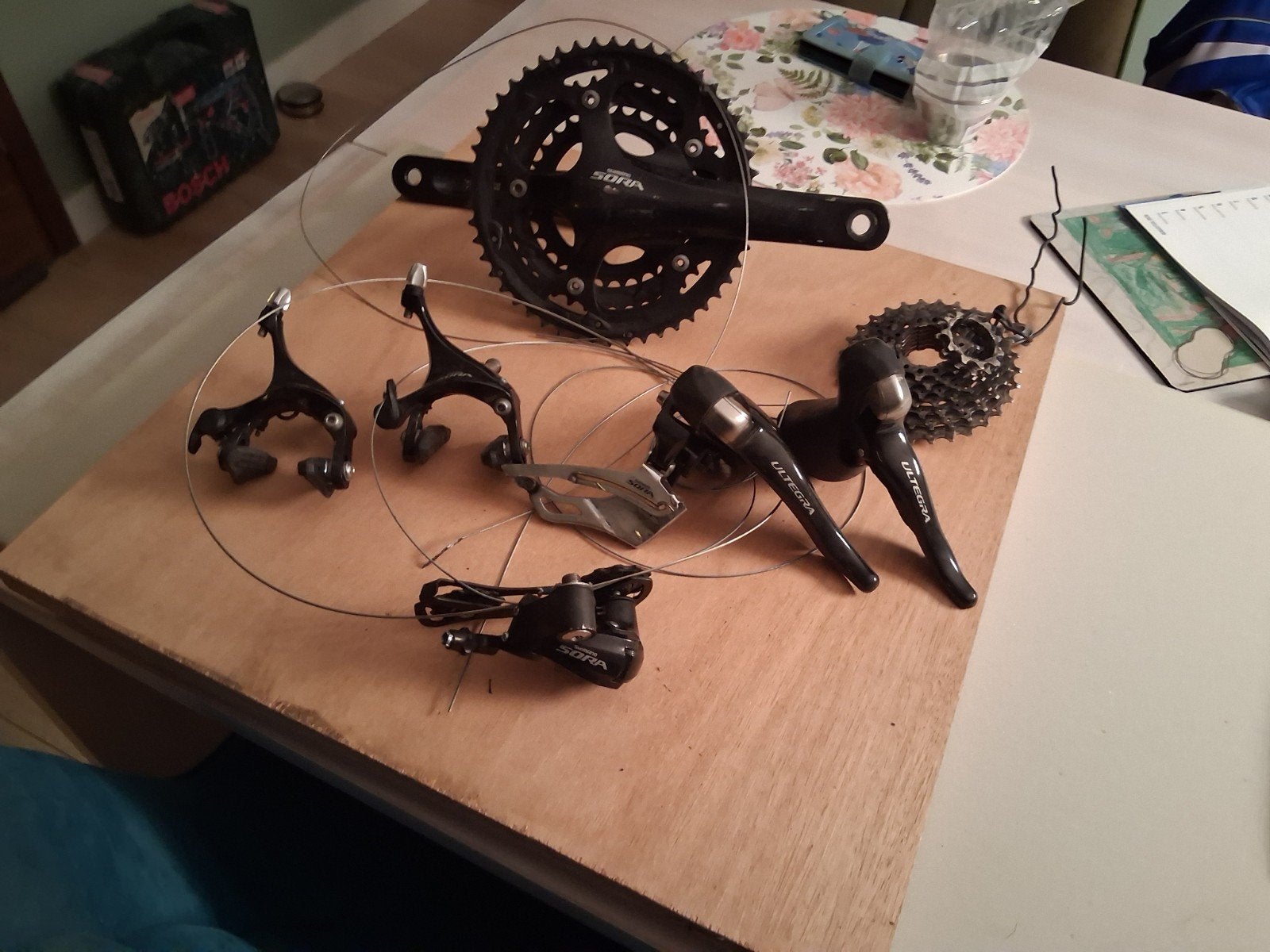 shimano sora racefietsgroep 9 speed, Ophalen of Verzenden, Gebruikt, Racefiets