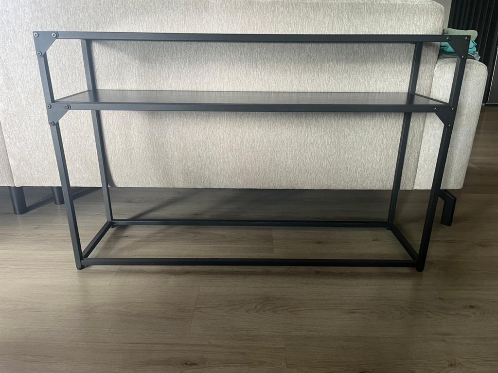 Sidetable zwart, Ophalen, 100 tot 150 cm, Glas, Zo goed als nieuw