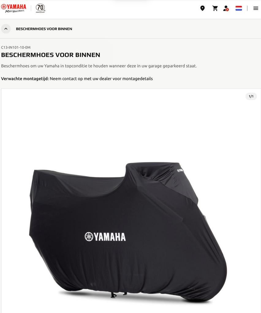 Yamaha indoor motorhoes maat L, Ophalen of Verzenden, Zo goed als nieuw