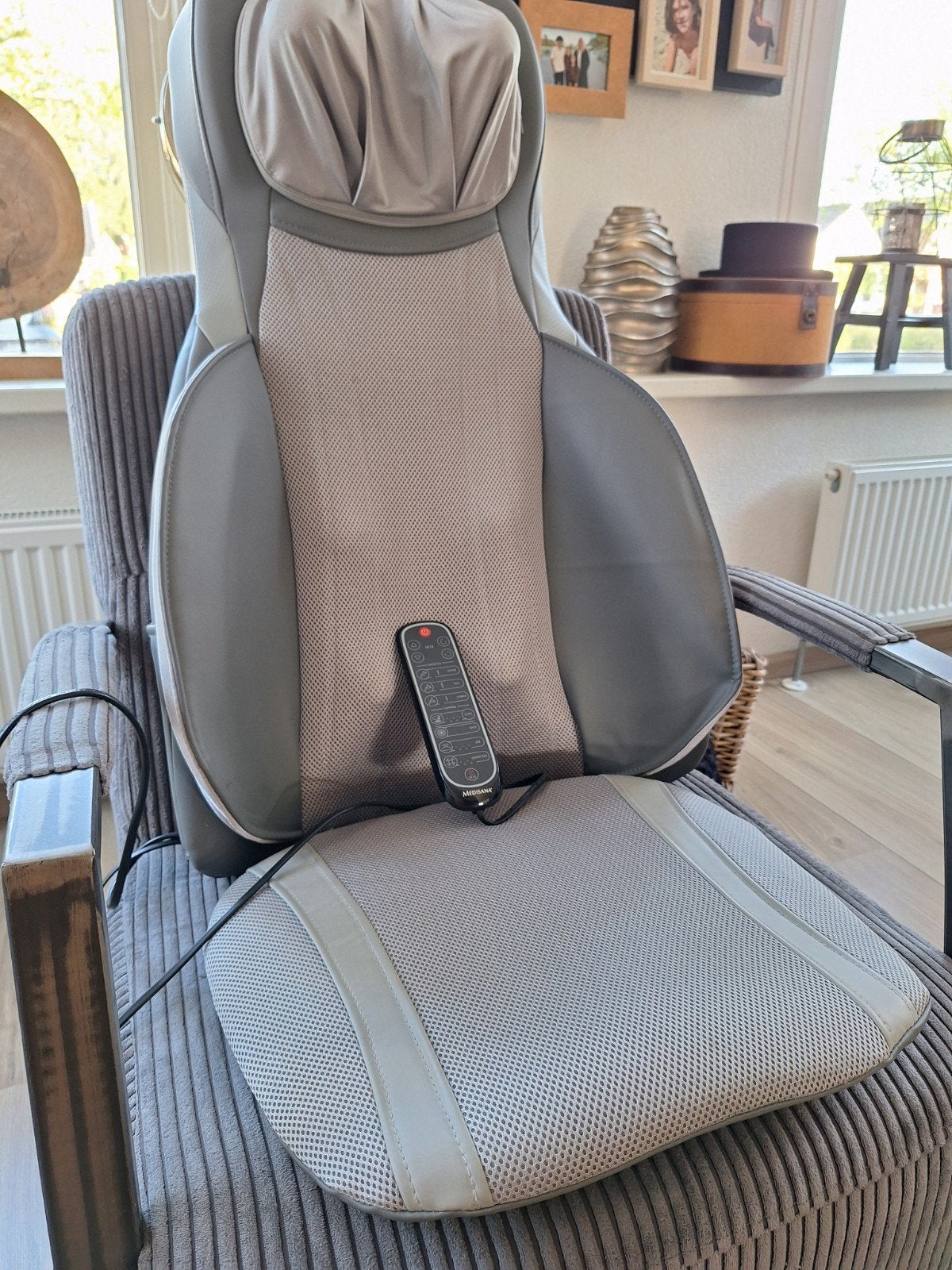 Medisana Shiatsu Massagestoel met Warmtefunctie, Ophalen of Verzenden, Zo goed als nieuw, Massagestoel of Kussen