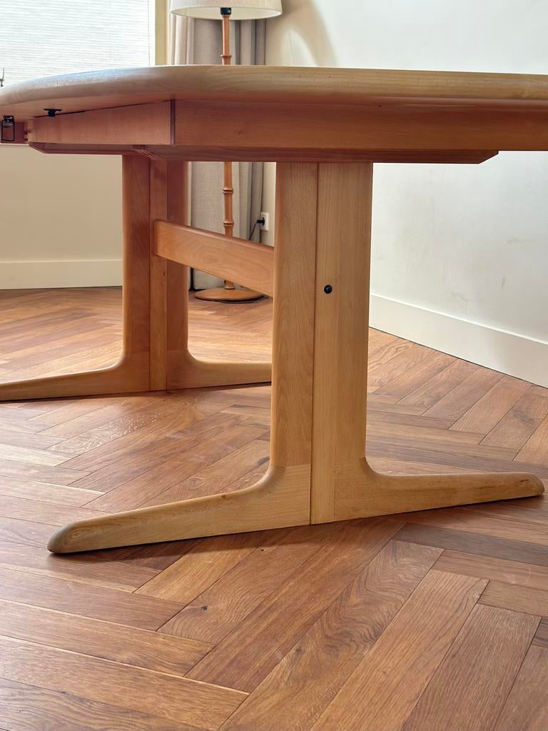 Vintage uitschuifbare tafel hout Deens Skovby jaren 50/60/70, Huis en Inrichting, Tafels | Eettafels, Ophalen, Gebruikt, 200 cm of meer