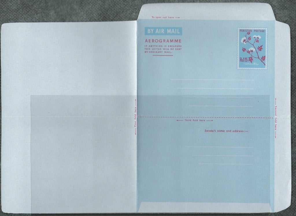 PAKISTAN 1974 1.25Rs. Katoenplant Airletter, Sundal: AL-41,, Verzenden, Postfris, Zuid-Azië