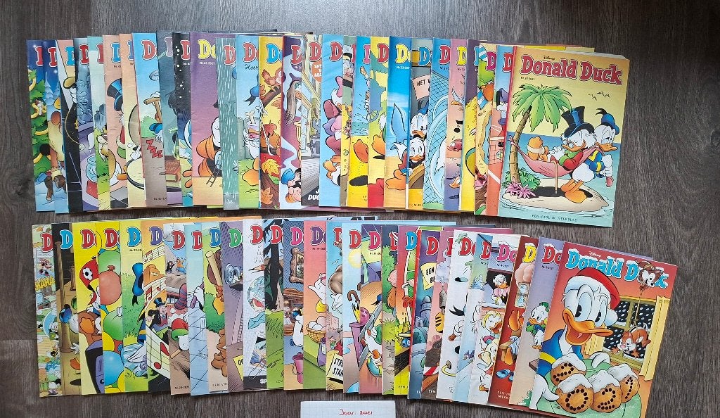 Donald Duck weekbladen complete jaargang 2021 en 4 extra, Boeken, Ophalen, Complete serie of reeks, Zo goed als nieuw, Walt Disney  Donald duck