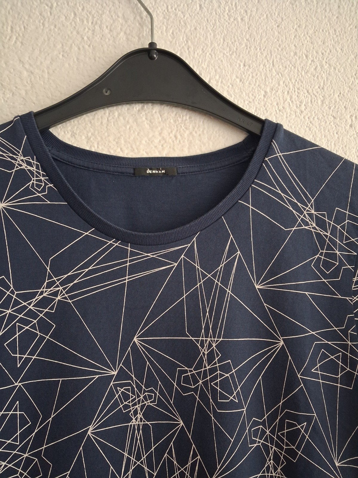 Denham T-shirt met geometrische print, Maat L, Maat 52/54 (L), Blauw, Ophalen of Verzenden, Zo goed als nieuw