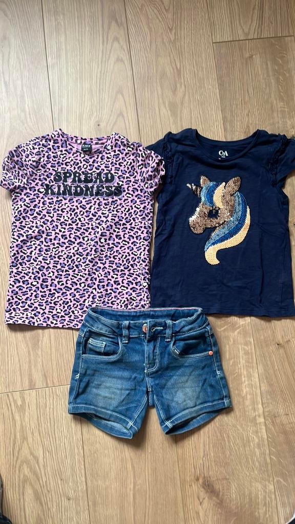 Shirts met broekje 110-116, Kinderen en Baby's, Kinderkleding | Maat 110, Ophalen of Verzenden, Zo goed als nieuw, Meisje, Broek