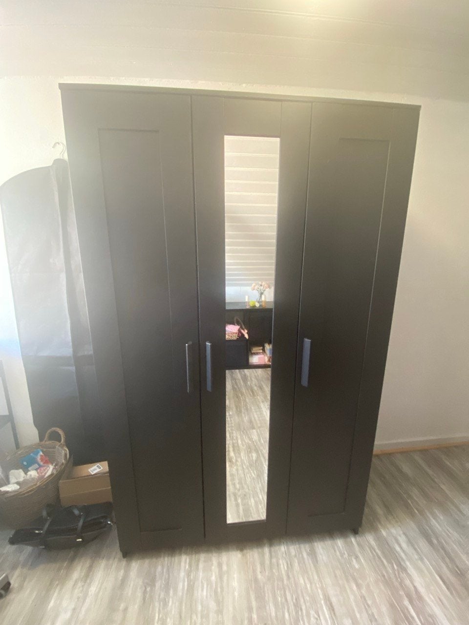 BRIMNES kledingkast zwart, Ophalen, Met deur(en), 100 tot 150 cm, Zo goed als nieuw