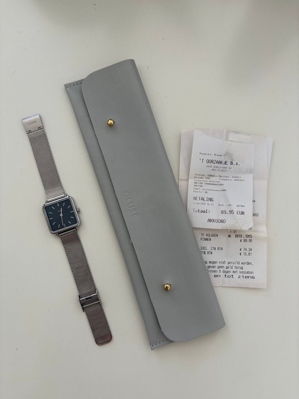 Cluse Horloge Zilver met Blauwe Wijzerplaat, Sieraden, Tassen en Uiterlijk, Horloges | Dames, Overige merken, Staal, Polshorloge