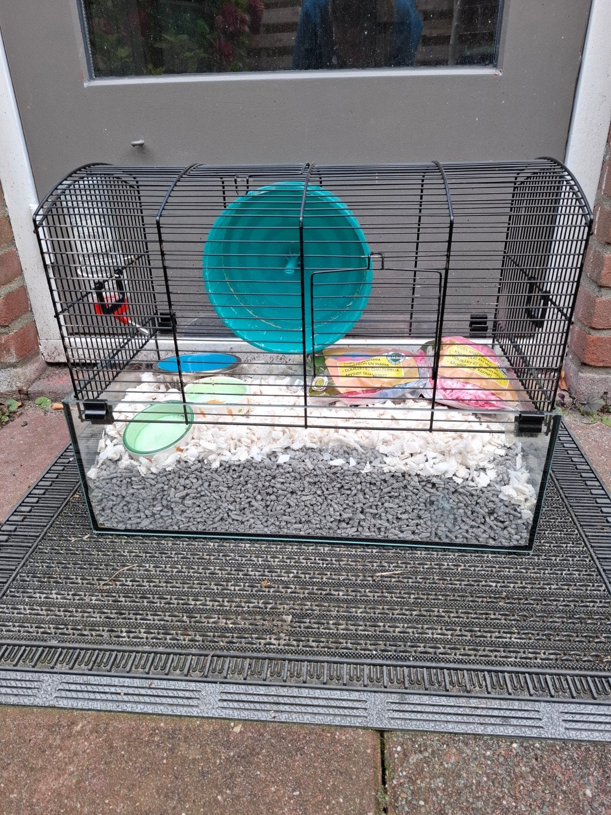 Hamsterkooi glas  met alles erbij. (Zonder hamster), Dieren en Toebehoren, Knaagdieren en Konijnen | Hokken en Kooien, Kooi, Minder dan 75 cm