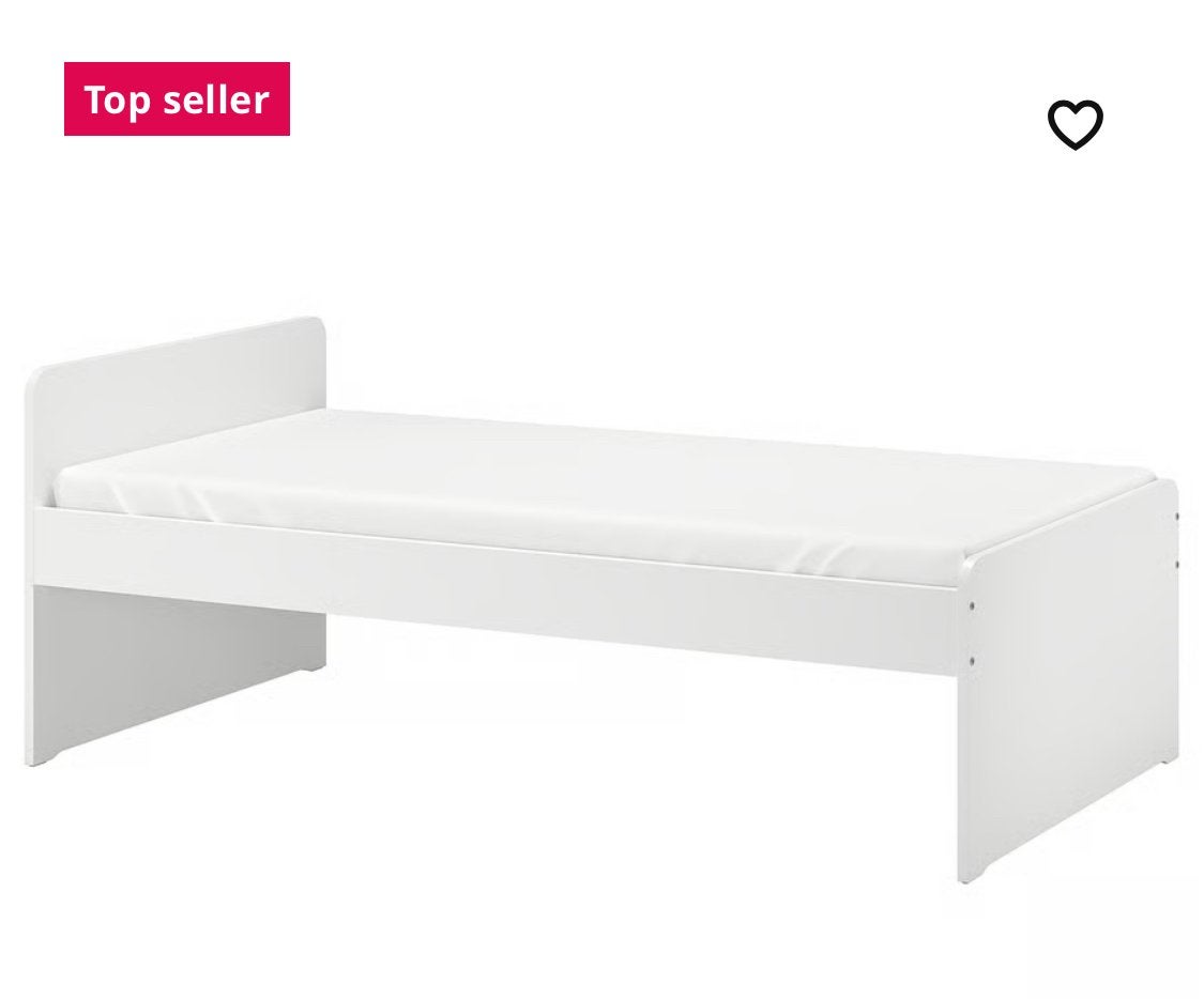 Slakt eenpersoonsbed wit, Huis en Inrichting, Ophalen, 90 cm, Eenpersoons, Wit