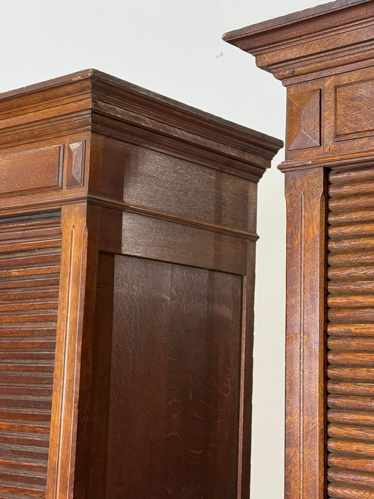 2x archiefkast eiken ca. 1900, Ophalen, Eikenhout, Zo goed als nieuw, Minder dan 150 cm