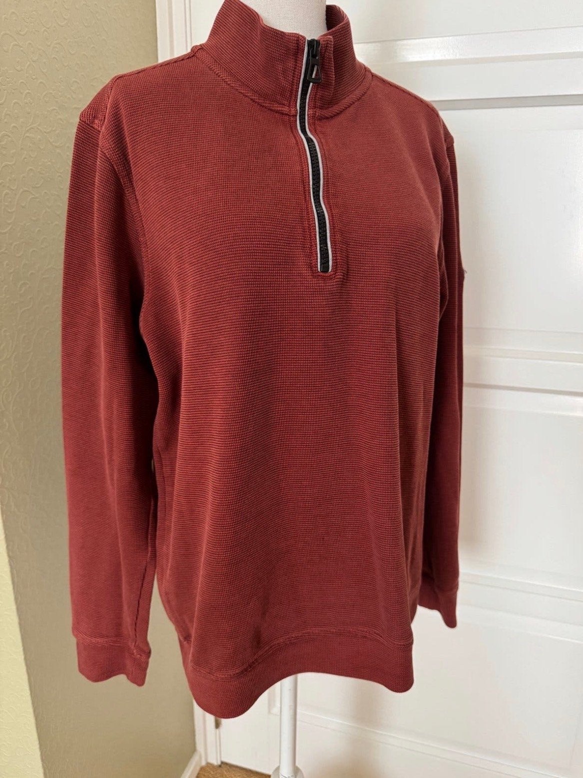 Lerros Roodbruine Sweater met Halve Rits - Maat M, Ophalen of Verzenden, Gedragen, Maat 48/50 (M), Rood