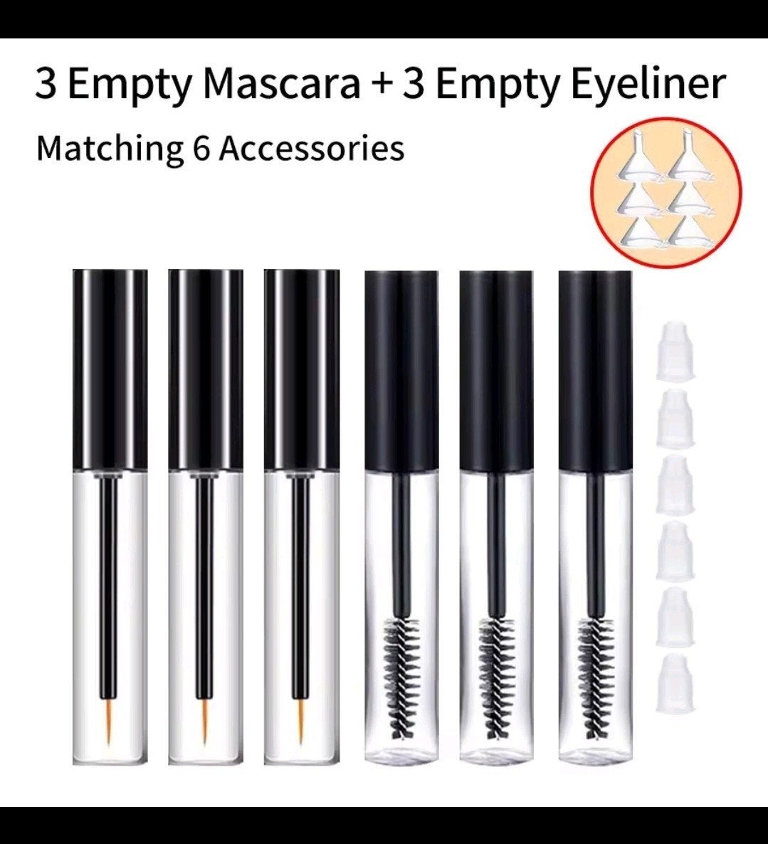 Set: 3x Mascara tubes, 3x Eyeliner tubes + accessoires, Ophalen of Verzenden