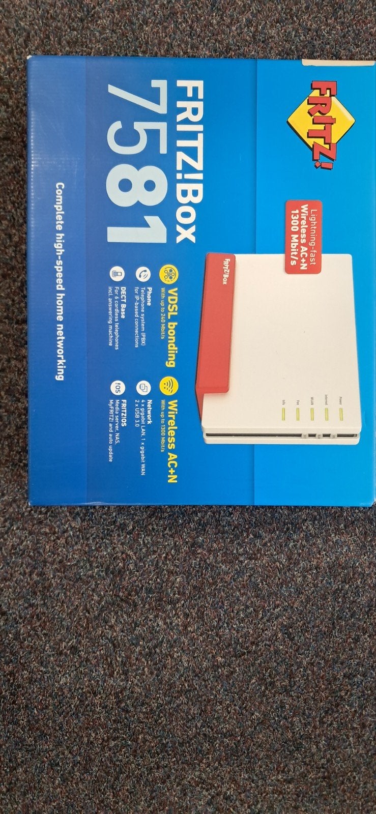 AVM FRITZ!Box 7581 VDSL Bonding Router met modem, Computers en Software, Ophalen of Verzenden, Zo goed als nieuw, Router met modem