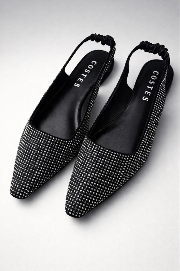 Nieuwe Costes slingback schoenen met strass - Maat 39, Kleding | Heren, Zwart, Nieuw, Ophalen, Sandalen