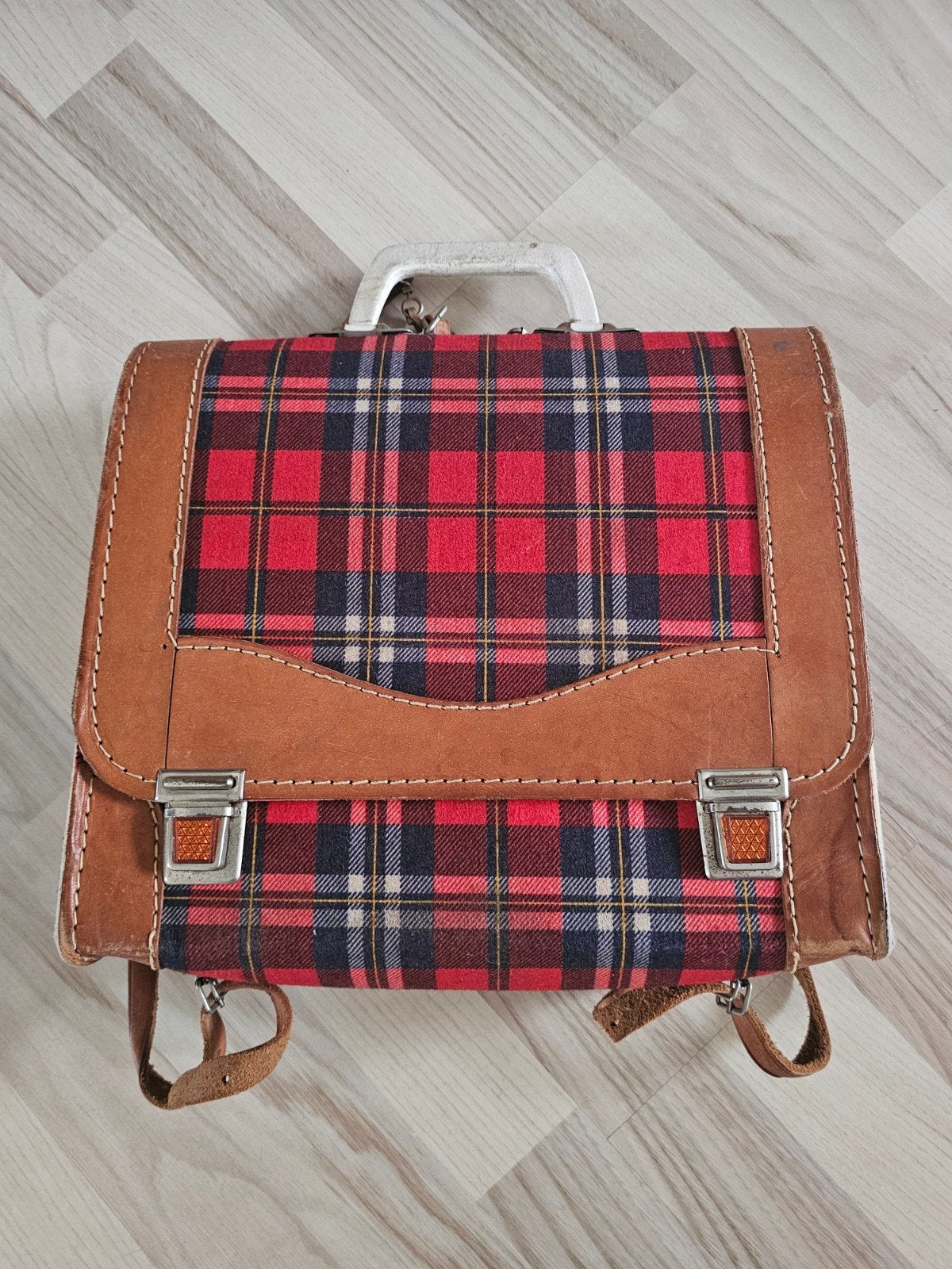 Vintage leren rugtas, Ophalen of Verzenden, Bruin, Rugtas