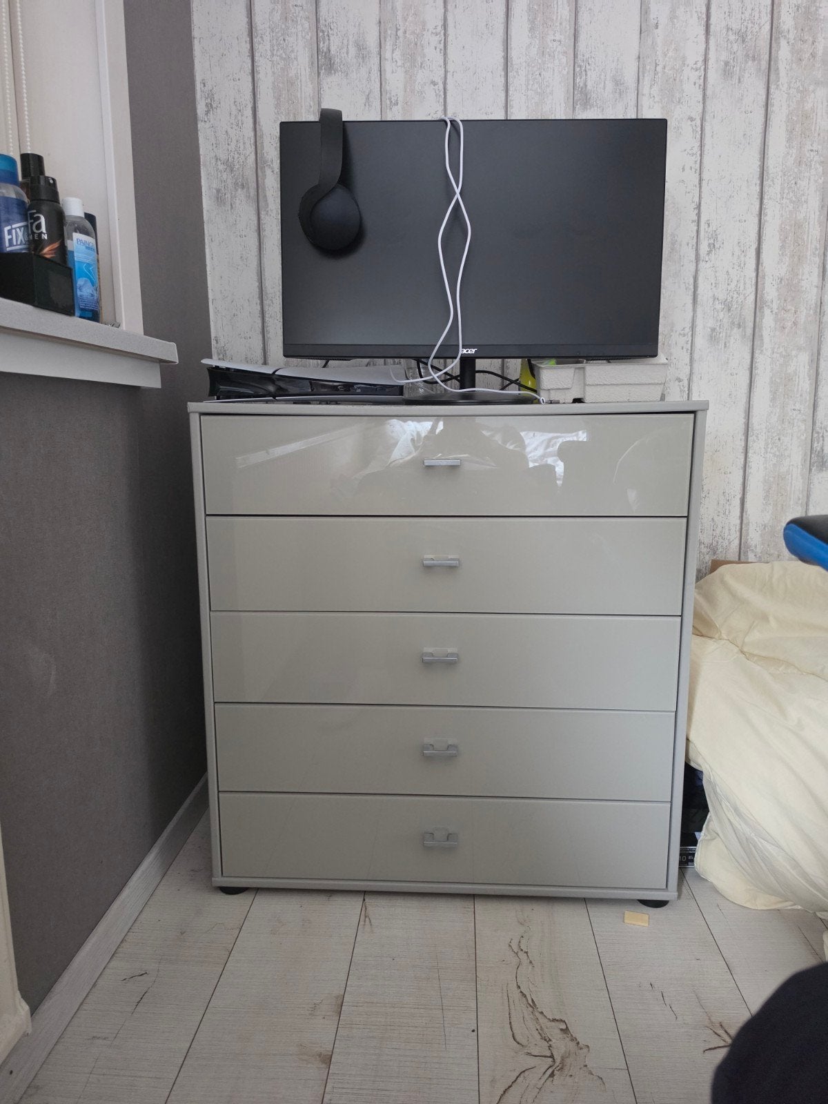Kiezelgrijze ladekast, Huis en Inrichting, 5 laden of meer, Zo goed als nieuw, Minder dan 100 cm, 25 tot 50 cm