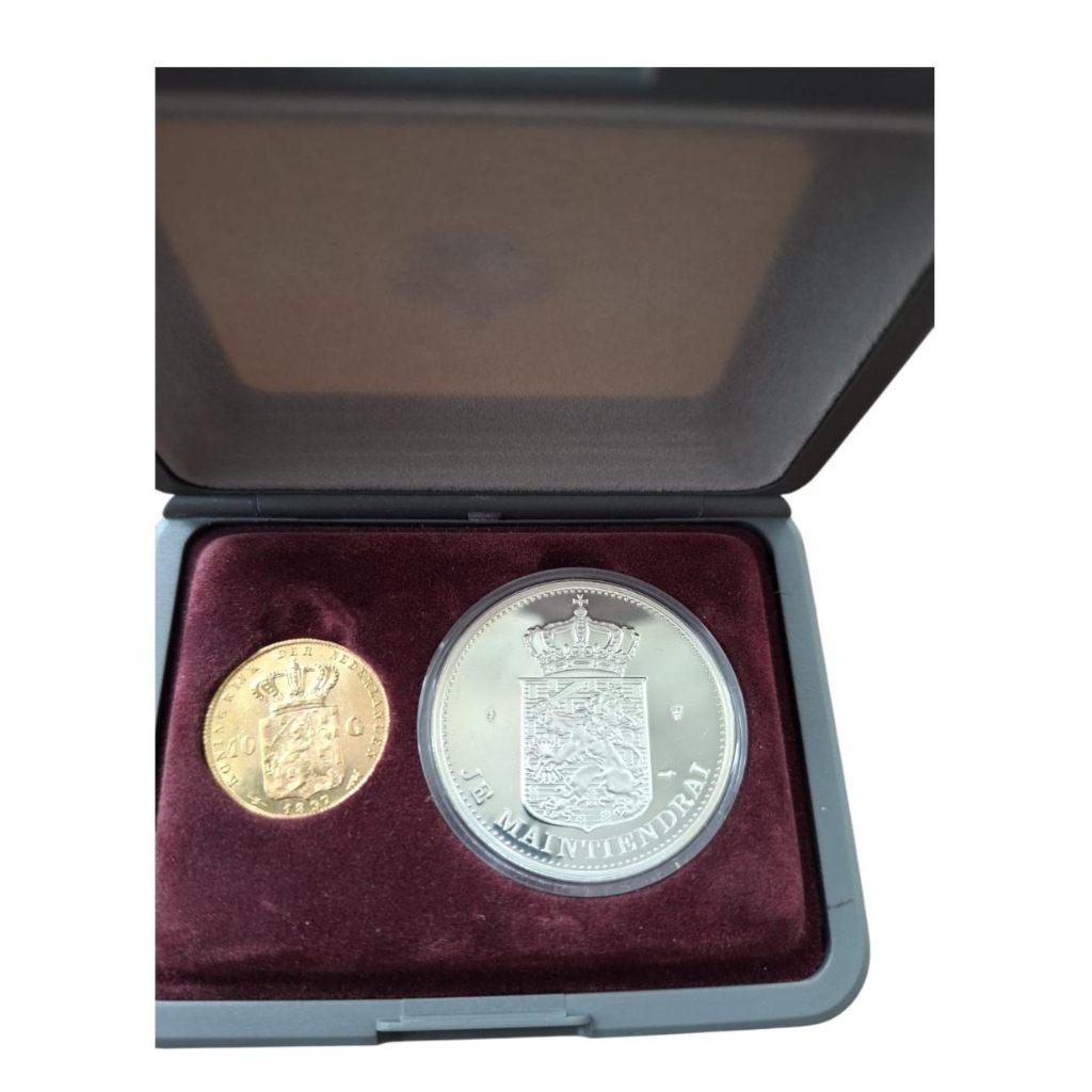 NL gouden tientje 1897 Wilhelmina inc doosje en certificaat, Koningin Wilhelmina, Losse munt, 10 gulden, Goud