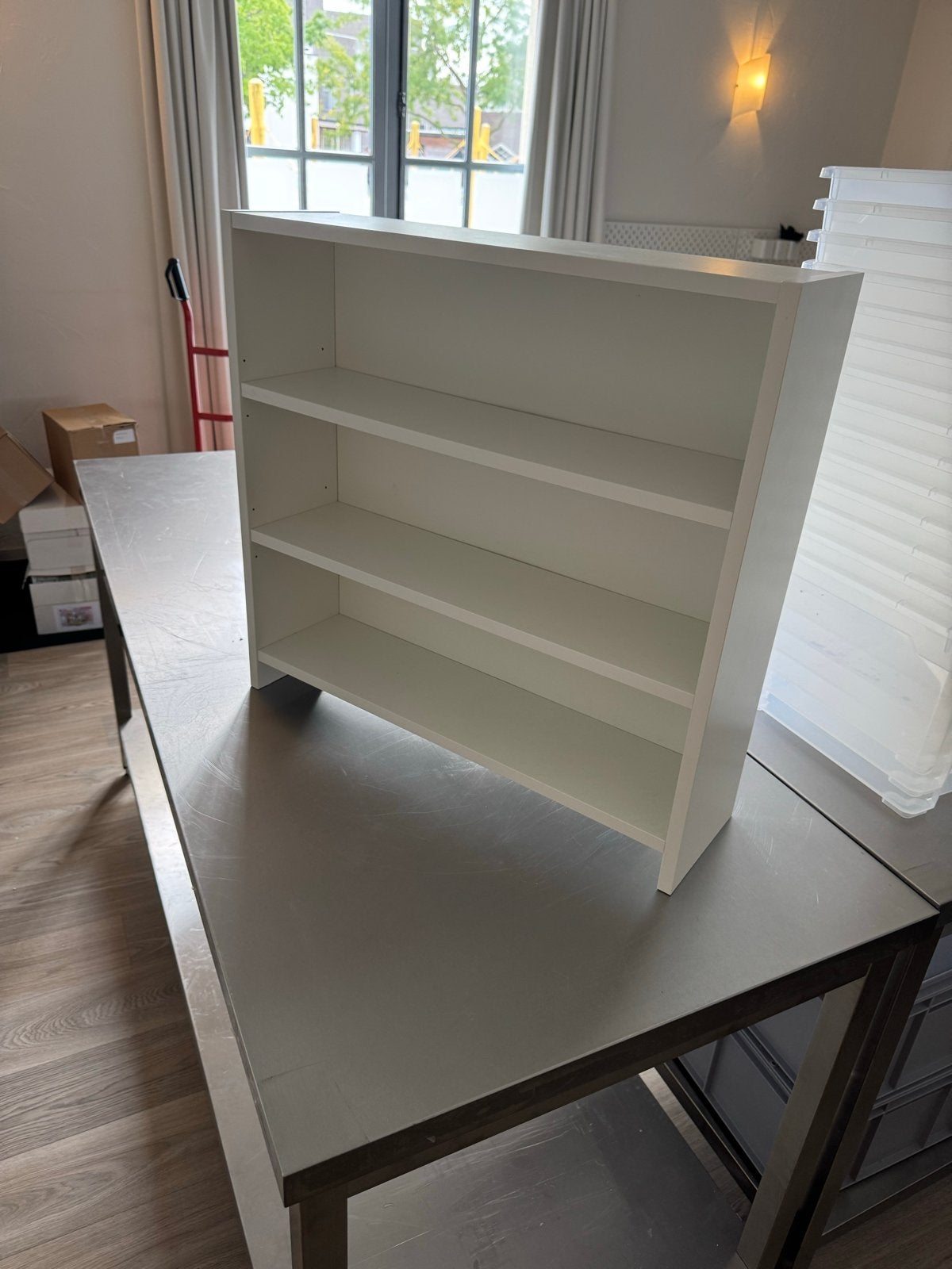 Witte boekenkast met 3 planken, Huis en Inrichting, Ophalen, Met plank(en), 100 tot 150 cm, 50 tot 100 cm