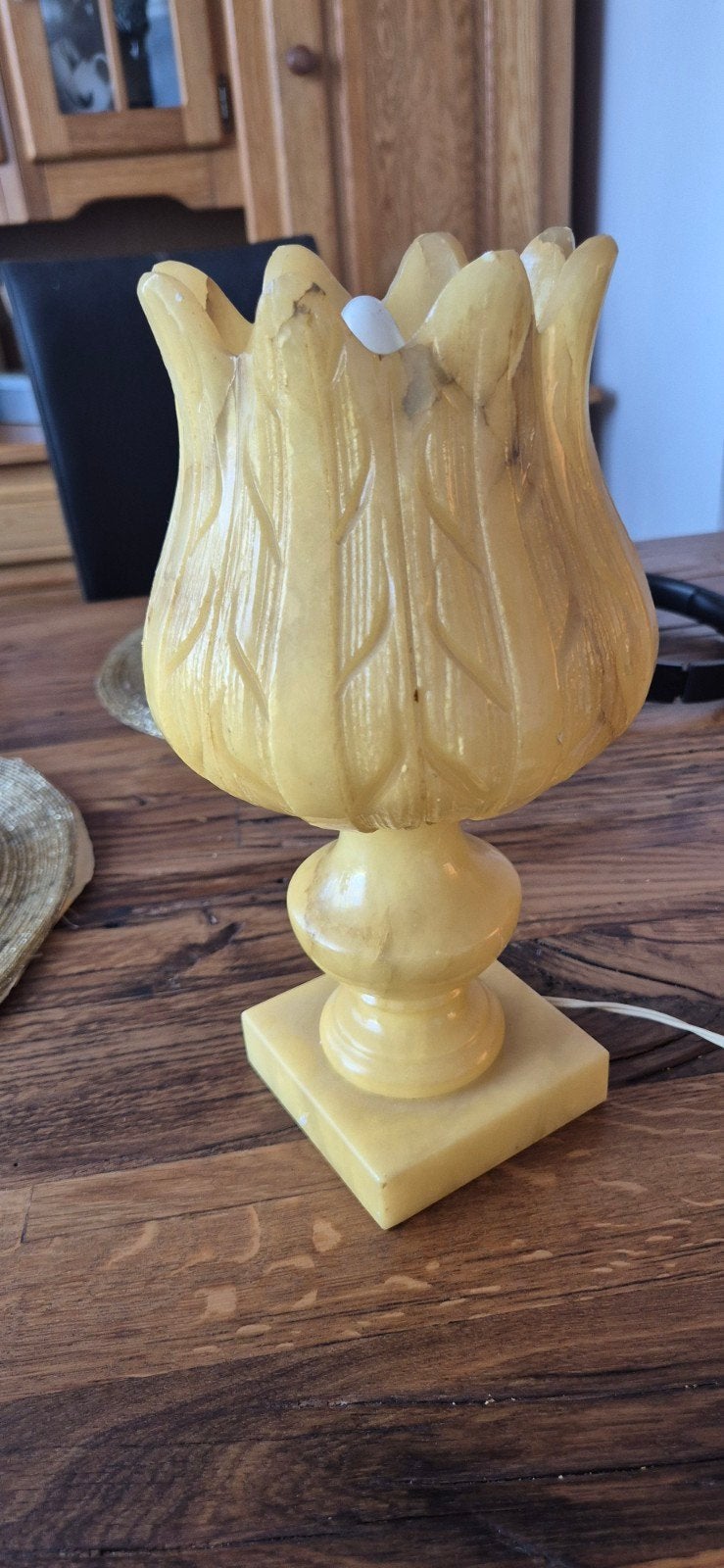 Vintage Albast Tafellamp - Herma Made in Spain, Ophalen of Verzenden