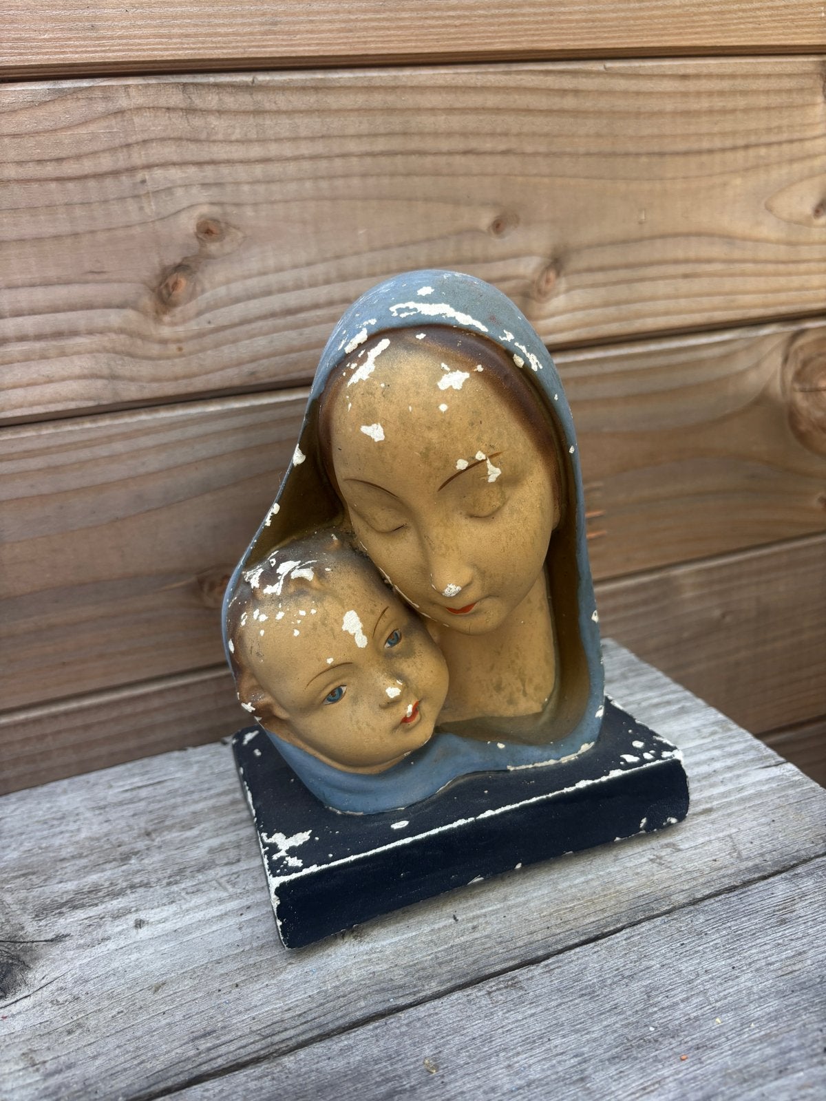 Vintage Mariabeeld met kindje Jezus, Ophalen of Verzenden