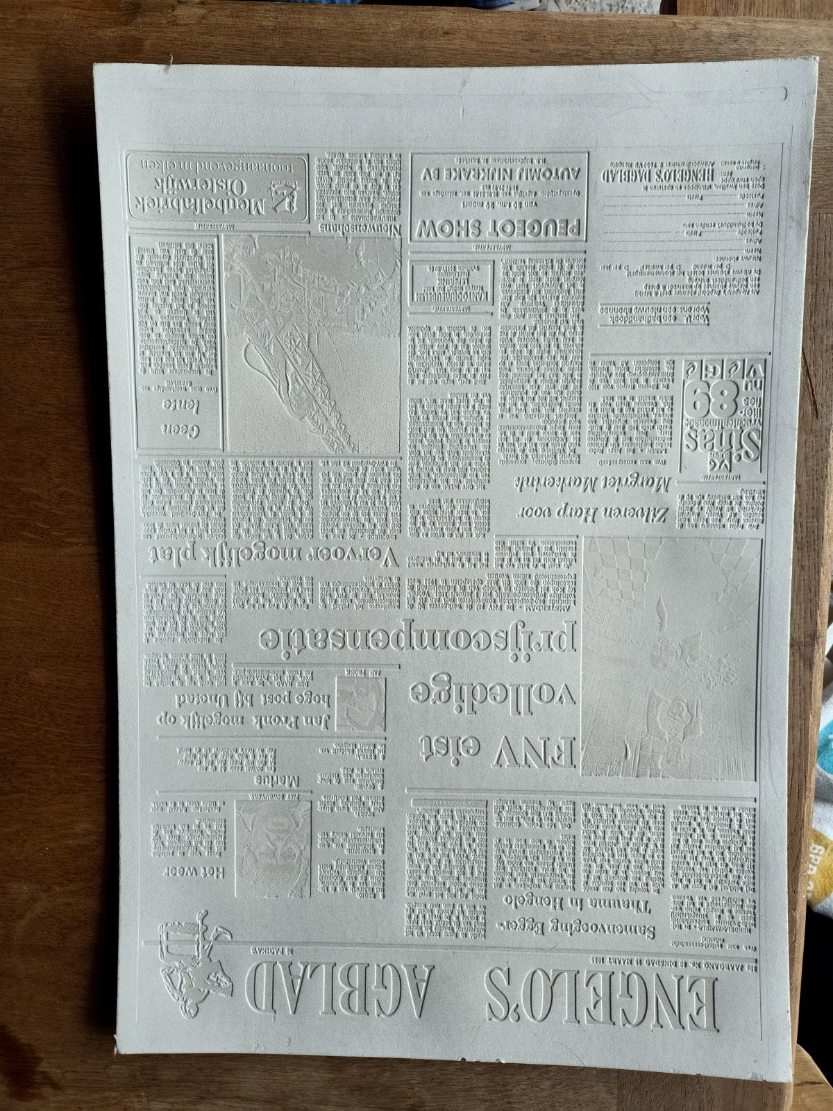 Oude kranten drukplaten - Uniek decoratiestuk, Verzamelen, Ophalen, Gebruikt