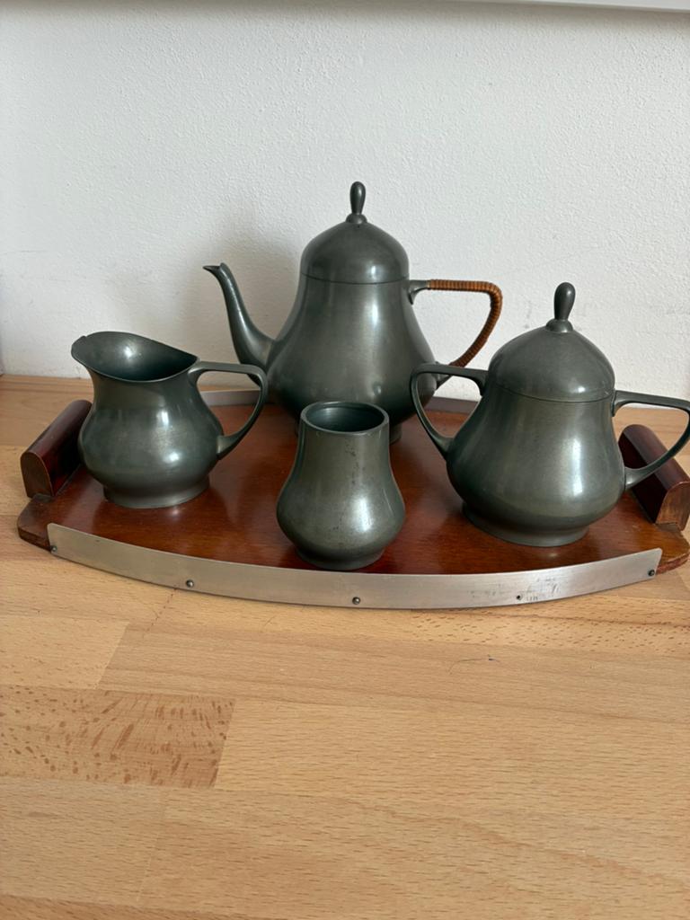 tinnen theeservies, Antiek en Kunst, Antiek | Tin, Ophalen of Verzenden