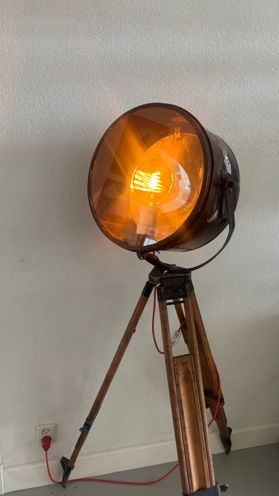 Industrieel Russisch marine zoeklicht oplandmeter driepoot, Ophalen, Gebruikt, Hout, 150 tot 200 cm