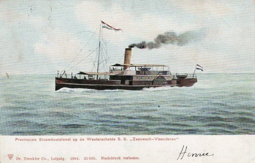 Ansichtkaart Provinciale Stoombootdienst Westerschelde 1905, Ophalen of Verzenden, Voor 1920, Gelopen, Zeeland