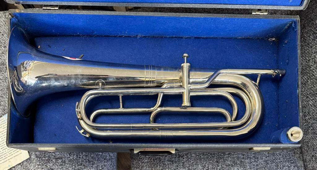 Blaasintrument ; Trompet of hoorn Schenkelaars 1 ventiel, Muziek en Instrumenten, Gebruikt, ., Overige typen, Ophalen of Verzenden