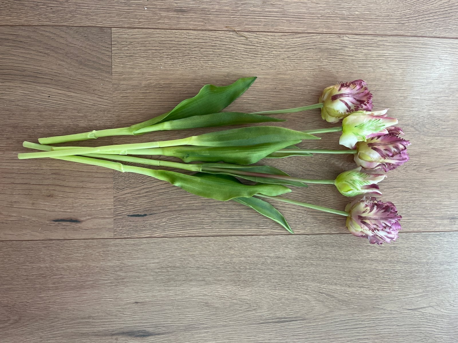 Kunstbloemen paarse tulpen - 42 cm lang, Kunstbloem, Nieuw, Textiel, Ophalen of Verzenden