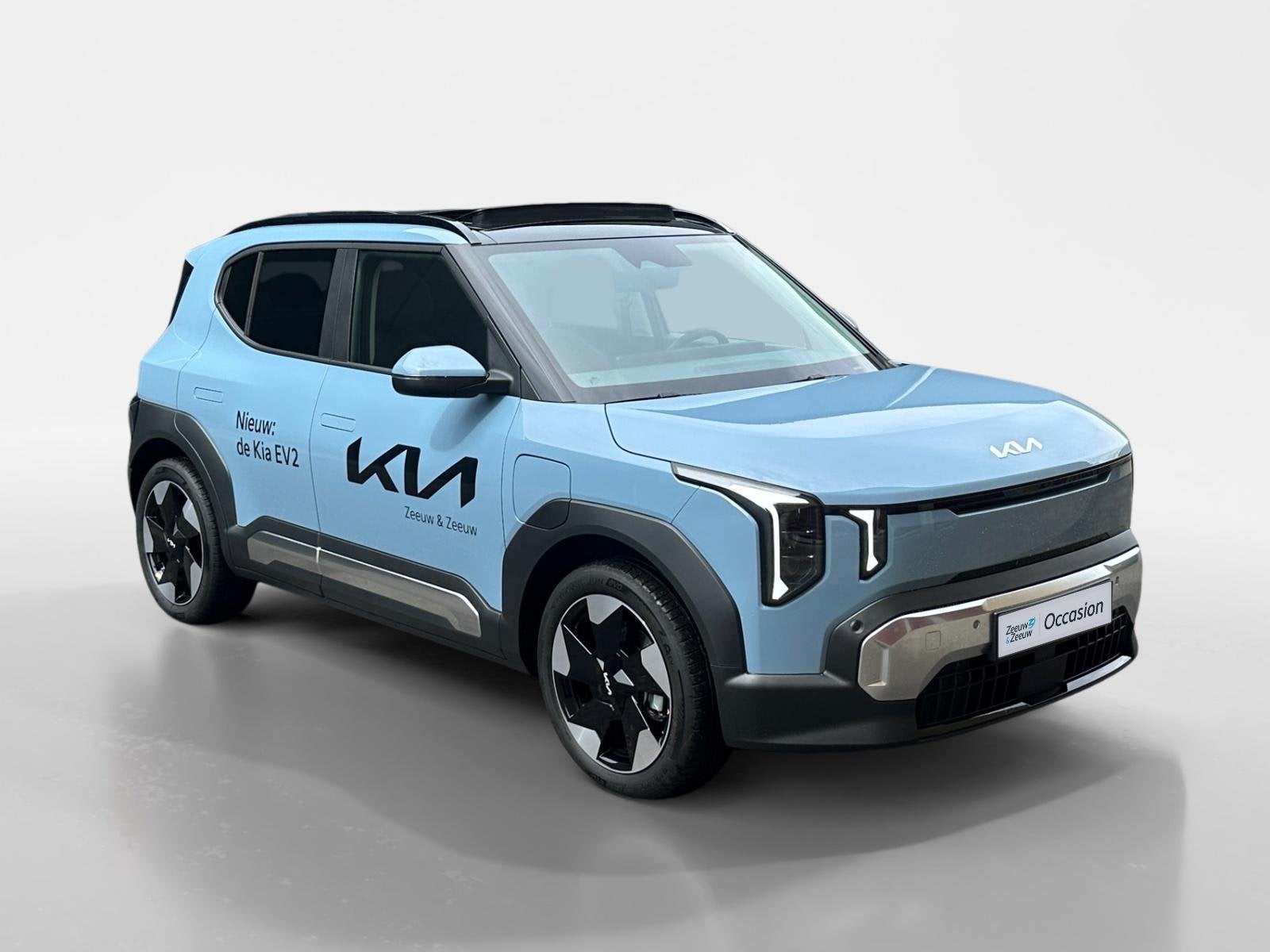 Kia EV2 Plus Advanced 42.2 kWh Demo | panorama dak | Harman, 12 maanden, Stof, Blauw, Grijs