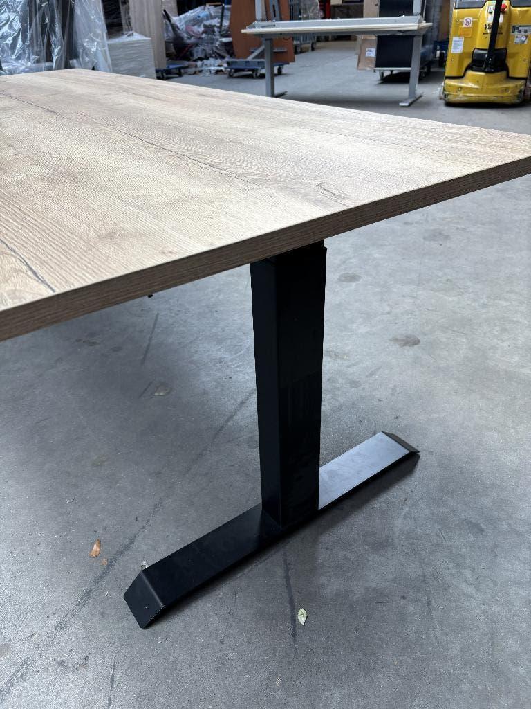 RMOffice zit/sta bureau | 2 motoren | 200x80cm Zwart/eiken, Huis en Inrichting, Bureaus, -, Hout, -, Ophalen of Verzenden