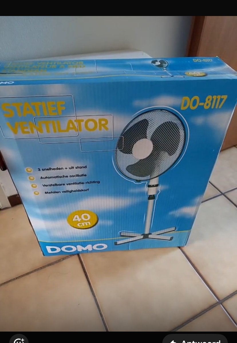 Domo DO-8117 Statiefventilator - 40 cm - Nieuw in doos, Ophalen, Nieuw, Statiefventilator