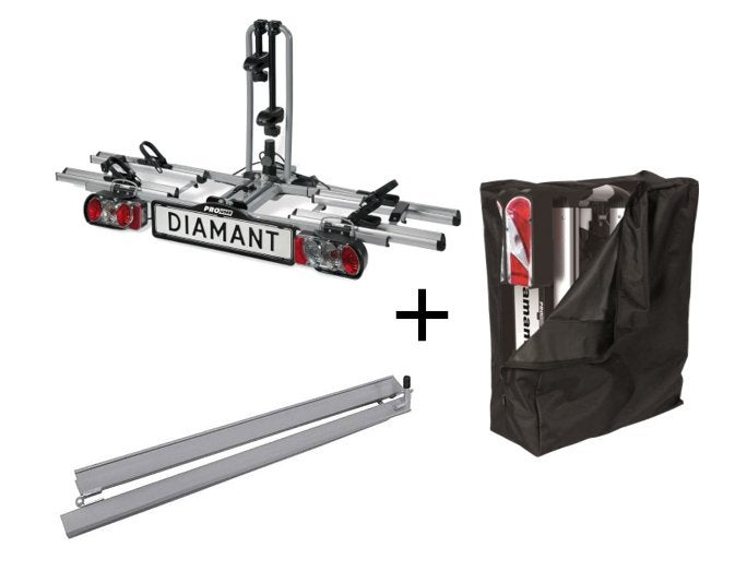 Pro-User Diamant  - Fietsendrager 2x Ebike + Oprijgoot + Tas