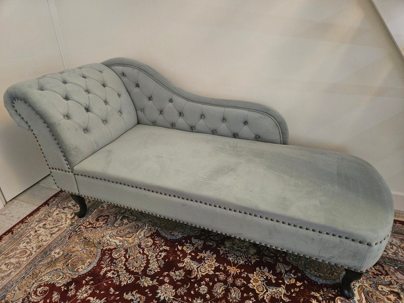 BELIANI NIMES Chaise longue - Mintgroen - Fluweel, Ophalen, Gebruikt, Eenpersoons, Minder dan 75 cm