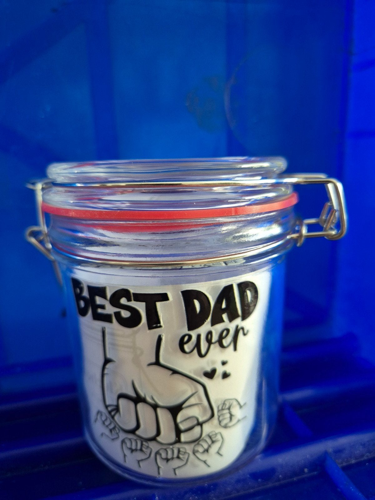 Leuk Vaderdag Cadeau: 'Best Dad Ever' Potje, Ophalen of Verzenden, Nieuw, Meerkleurig, Glas