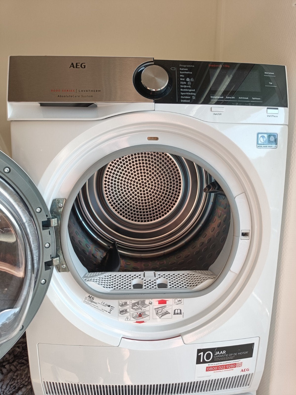 AEG Lavatherm A+++ 8kg. 8000 Series AbsoluteCare warmtepompd, 8 tot 10 kg, Ophalen of Verzenden, Zo goed als nieuw, Voorlader