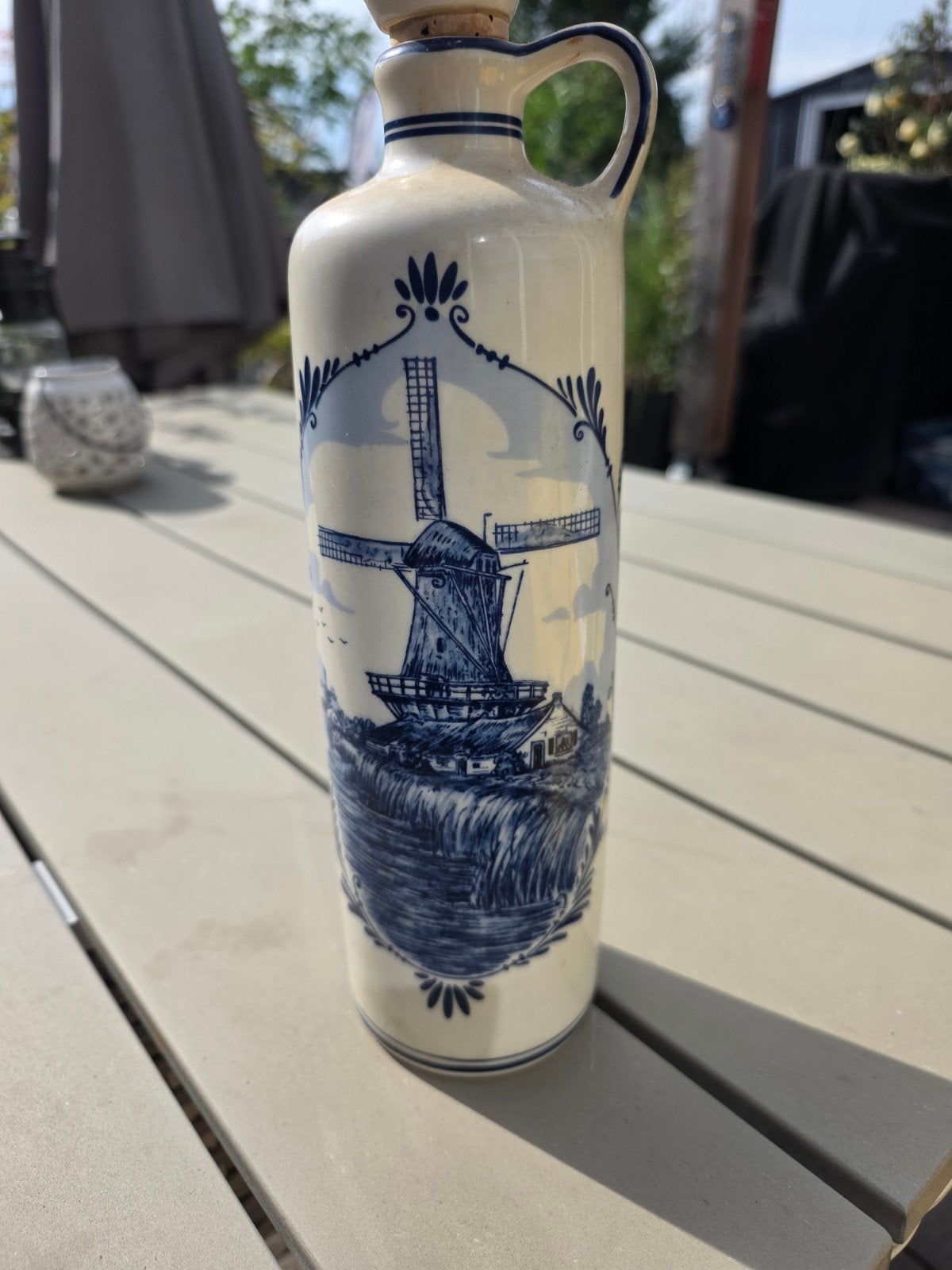 Delfts Blauw Bols Jenever Kruik met Molen Decoratie, Ophalen of Verzenden