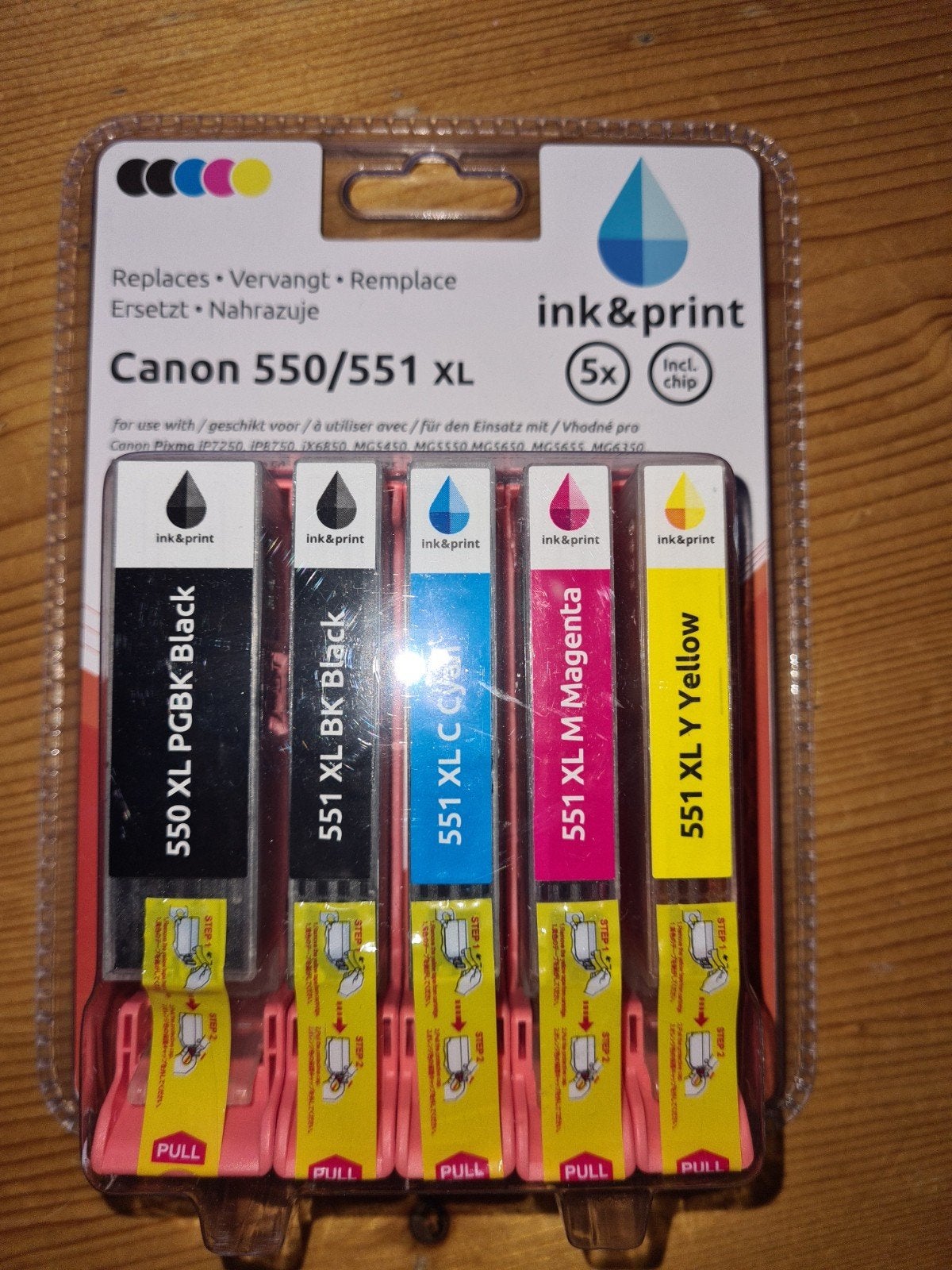 Inkt & Print Cartridges Canon 550/551 XL (5-pack), Ophalen of Verzenden, Nieuw, Cartridge, Ink & Print
